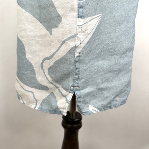 NWT Banana Republic Standard Fit Linen Resort Shirt SMALL Blue Floral Button - Picture 10 of 12